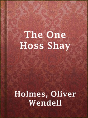 cover image of The One Hoss Shay